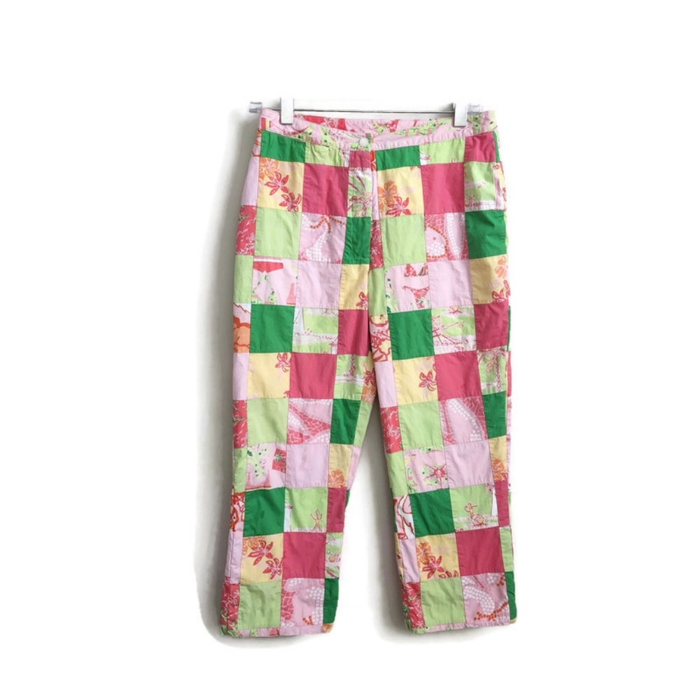 Lilly Pulitzer patchwork capris pants sz 10